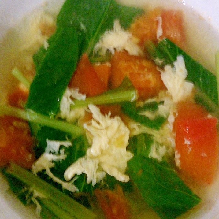 小松菜・トマトのたまごスープ